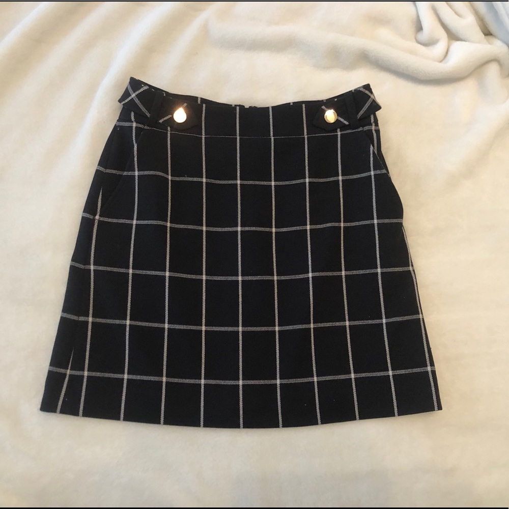LOFT Black and White A Line Skirt Size 2P